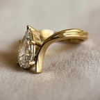 Pear Cut Moissanite Engagement Ring Bypass Gold Wedding Ring