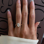 Oval Cut Lab Grown Engagement Ring Bypass Solitaire Wedding Ring