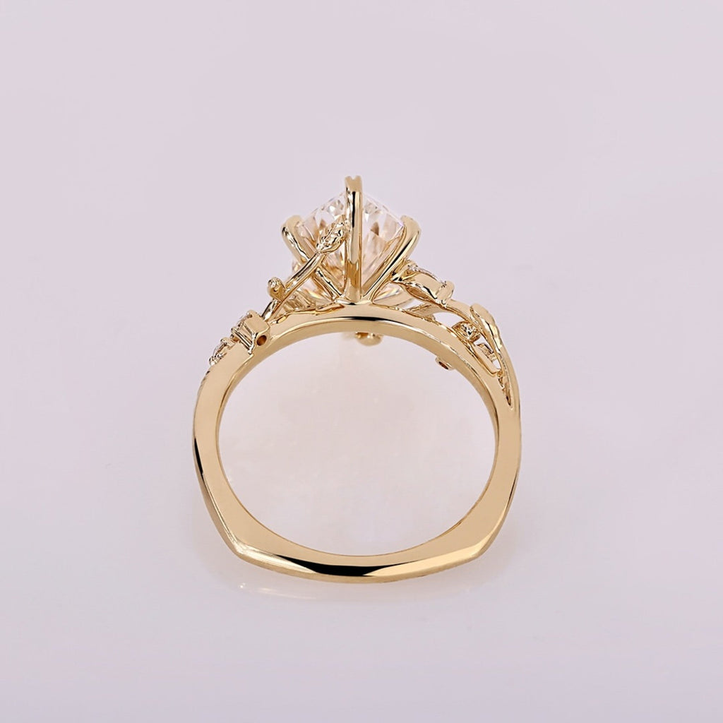 Dutch Marquise Moissanite Engagement Ring Floral Set Vintage Inspired Wedding Ring