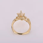 Dutch Marquise Lab Grown Engagement Ring Floral Set Vintage Inspired Wedding Ring