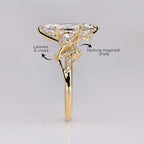 Dutch Marquise Lab Grown Engagement Ring Floral Set Vintage Inspired Wedding Ring