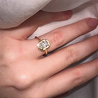 Oval Cut Bezel Set Lab Grown Engagement Ring Solitaire Unique Wedding Ring Total  Diamond