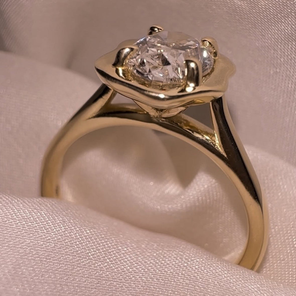 Oval Cut Bezel Set Moissanite Engagement Ring Solitaire Unique Wedding Ring Total  Diamond