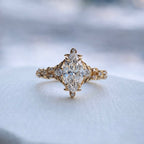 Marquise Moissanite Engagement Ring Vintage Inspired Wedding Ring