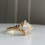 Oval Cut Moissanite Engagement Ring Vintage Inspired Wedding Ring