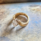 Marquise Lab Grown Engagement Ring Set Gold Wedding Bridal Set