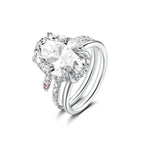 Oval Cut Lab Grown Engagement Ring Unique White Gold Wedding Ring