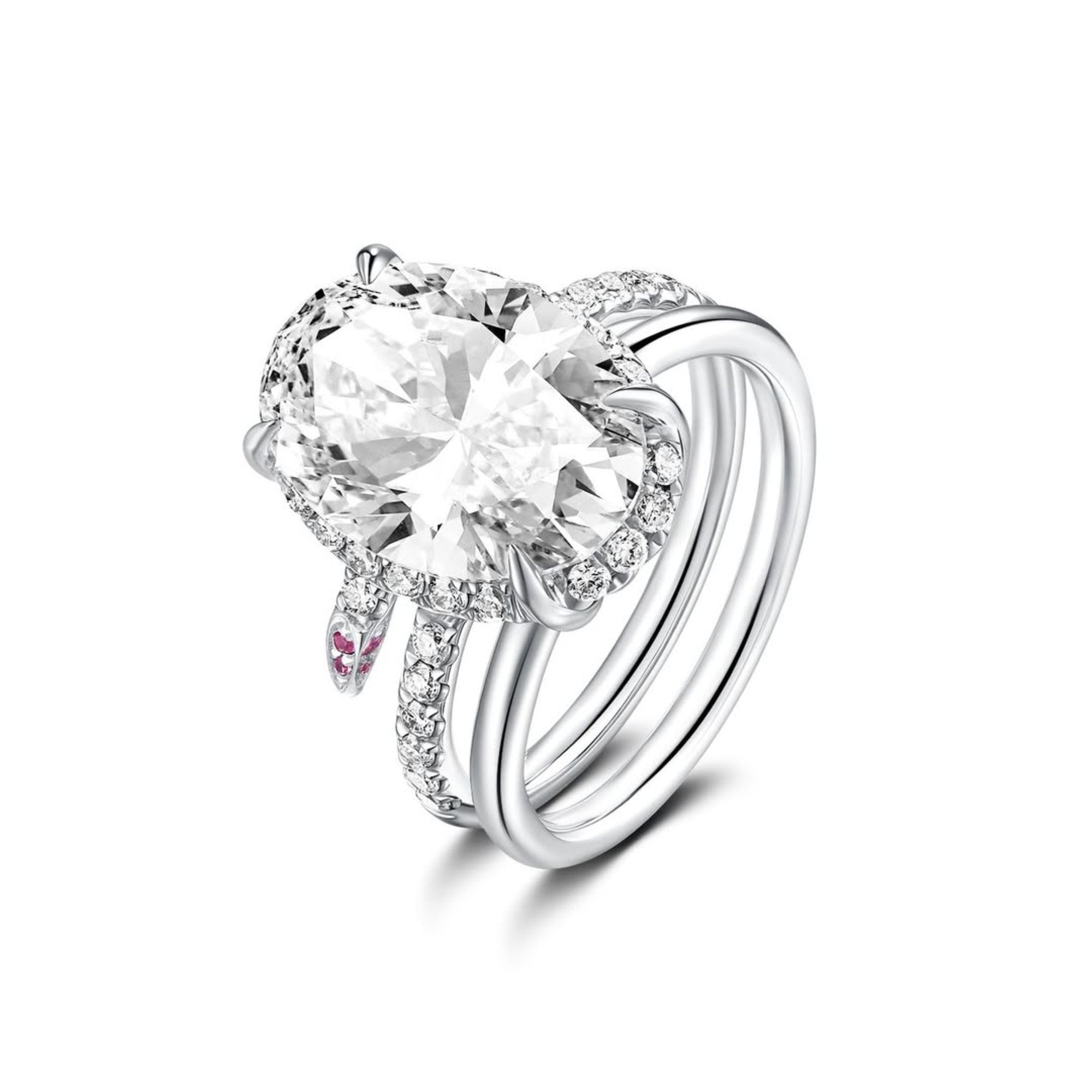 Oval Cut Lab Grown Engagement Ring Unique White Gold Wedding Ring