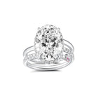 Oval Cut Moissanite Engagement Ring Unique White Gold Wedding Ring
