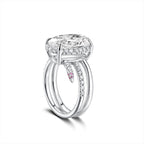 Oval Cut Lab Grown Engagement Ring Unique White Gold Wedding Ring