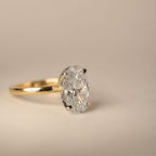 Oval Cut Moissanite Engagement Ring Two Tone Solitaire Gold Wedding Ring