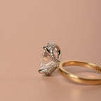 Oval Cut Lab Grown Engagement Ring Two Tone Solitaire Gold Wedding Ring