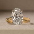 Oval Cut Moissanite Engagement Ring Two Tone Solitaire Gold Wedding Ring