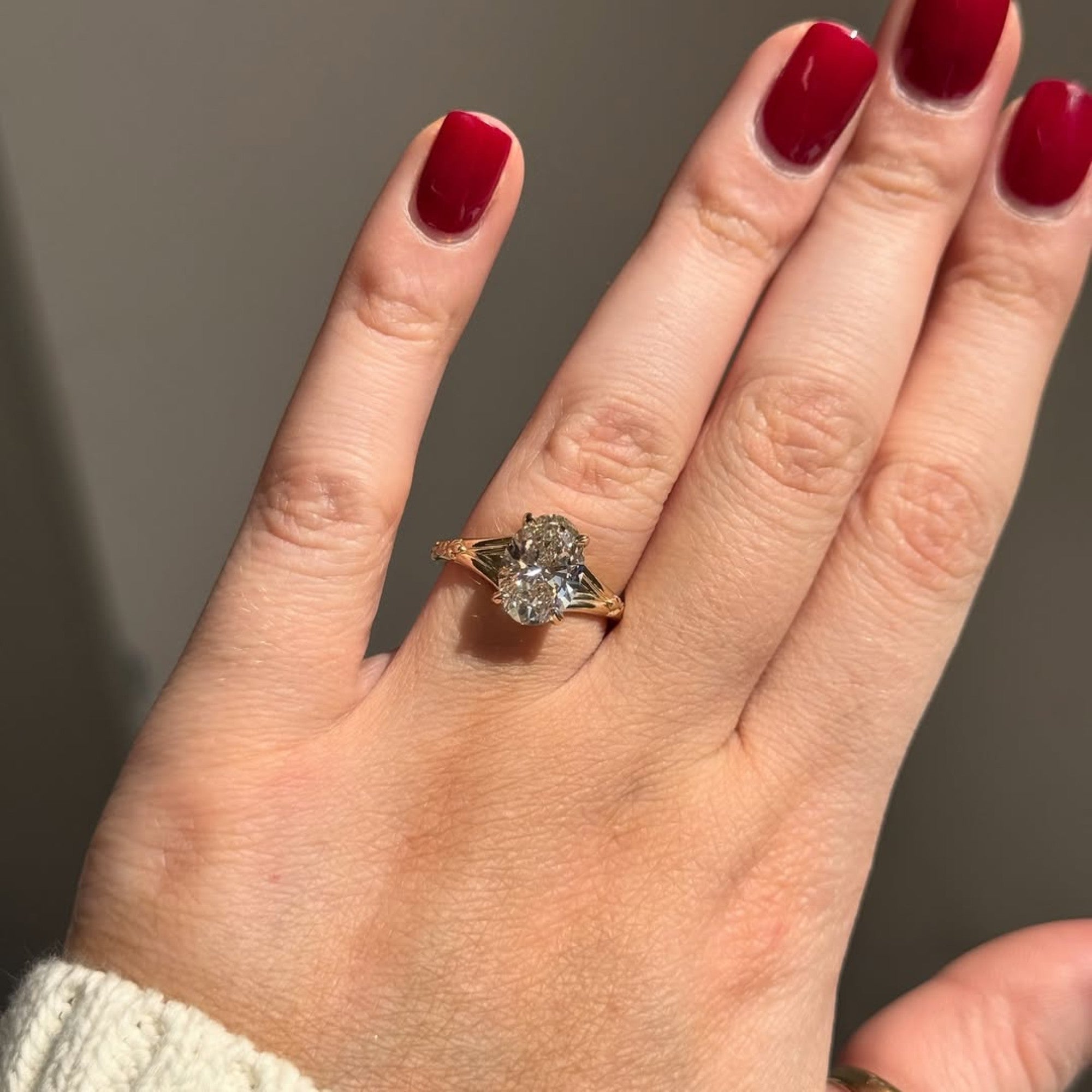 Oval Cut Moissanite Engagement Ring Solid Gold Solitaire Wedding Ring
