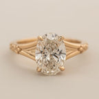 Oval Cut Lab Grown Engagement Ring Solid Gold Solitaire Wedding Ring