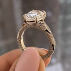 Old Mine Elongated Cushion Moissanite Engagement Ring