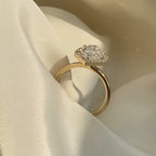Dutch Marquise Moissanite Halo Set Engagement Ring Solid Gold Wedding Ring