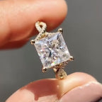 Princess Cut Lab Grown Engagement Ring Twisted Band Gold Wedding Ring