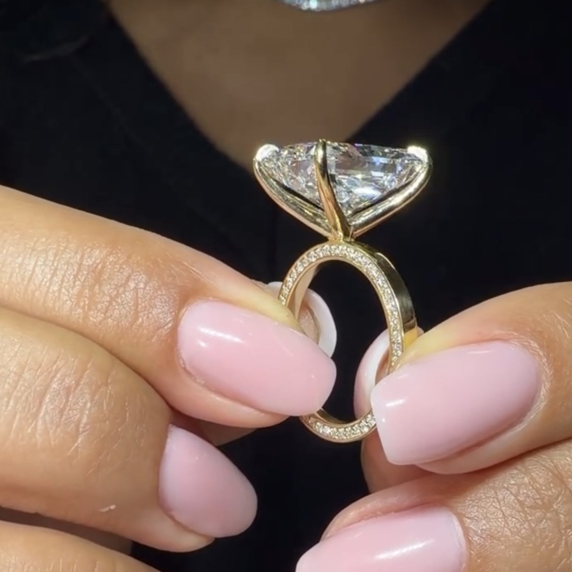 Radiant Cut Lab Grown Engagement Ring Gold Solitaire Wedding Ring