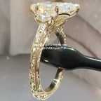 Dutch Marquise Three Stone Lab grown Engagement Ring