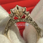Dutch Marquise Three Stone Moissanite Engagement Ring