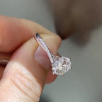 Round Cut Moissanite Engagement Ring Accent Gold Wedding Ring