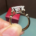 Old Mine Elongated Cushion Lab Grown Engagement Ring East West Gold Wedding Ring
