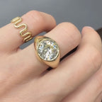 Round Bezel Set Engagement Ring Gold Moissanite Solitaire Wedding Ring