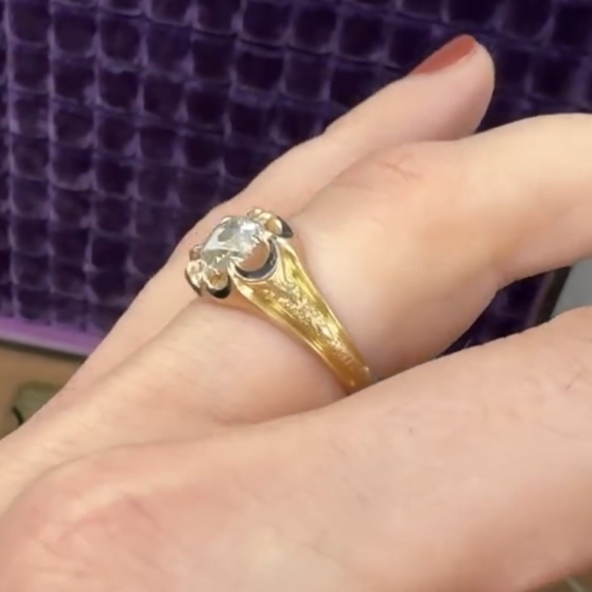 Oval Rose Cut Moissanite Engagement Ring Unique Eight Prong Wedding Ring