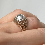 Antique Round Cut Lab Grown Engagement Ring Vintage Inspired Wedding Ring