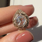 Antique Round Cut Moissanite Engagement Ring Vintage Inspired Wedding Ring