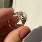 Antique Round Cut Lab Grown Engagement Ring Vintage Inspired Wedding Ring