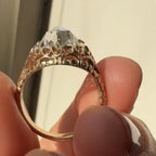 Antique Round Cut Lab Grown Engagement Ring Vintage Inspired Wedding Ring