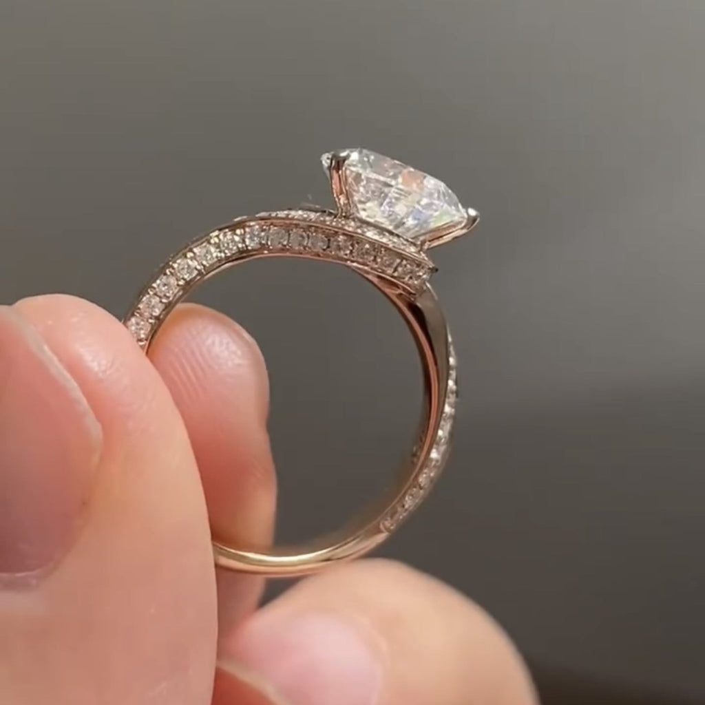 Pear Lab Grown Engagement Ring Unique Style Wedding Ring