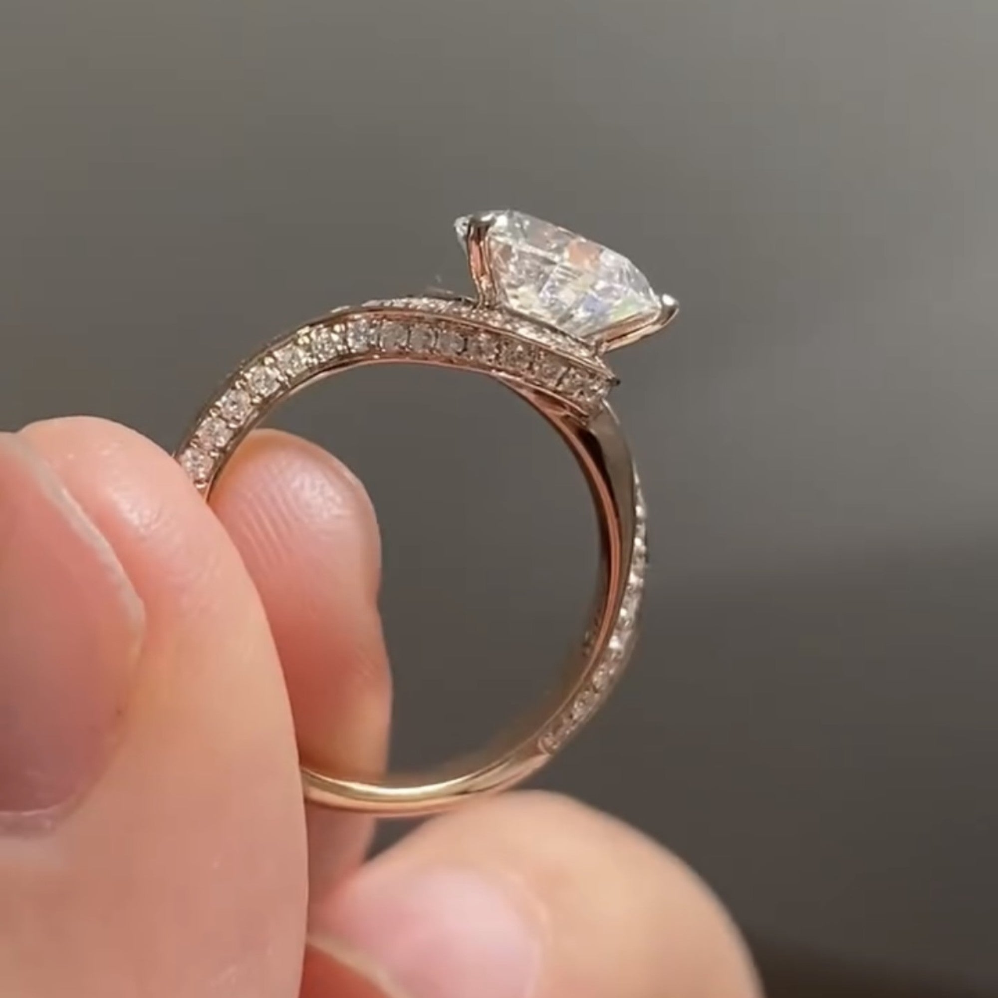 Pear Lab Grown Engagement Ring Unique Style Wedding Ring