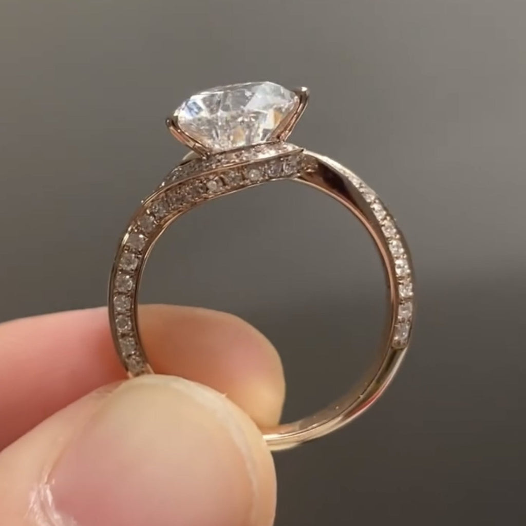 Pear Lab Grown Engagement Ring Unique Style Wedding Ring