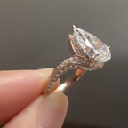 Pear Lab Grown Engagement Ring Unique Style Wedding Ring