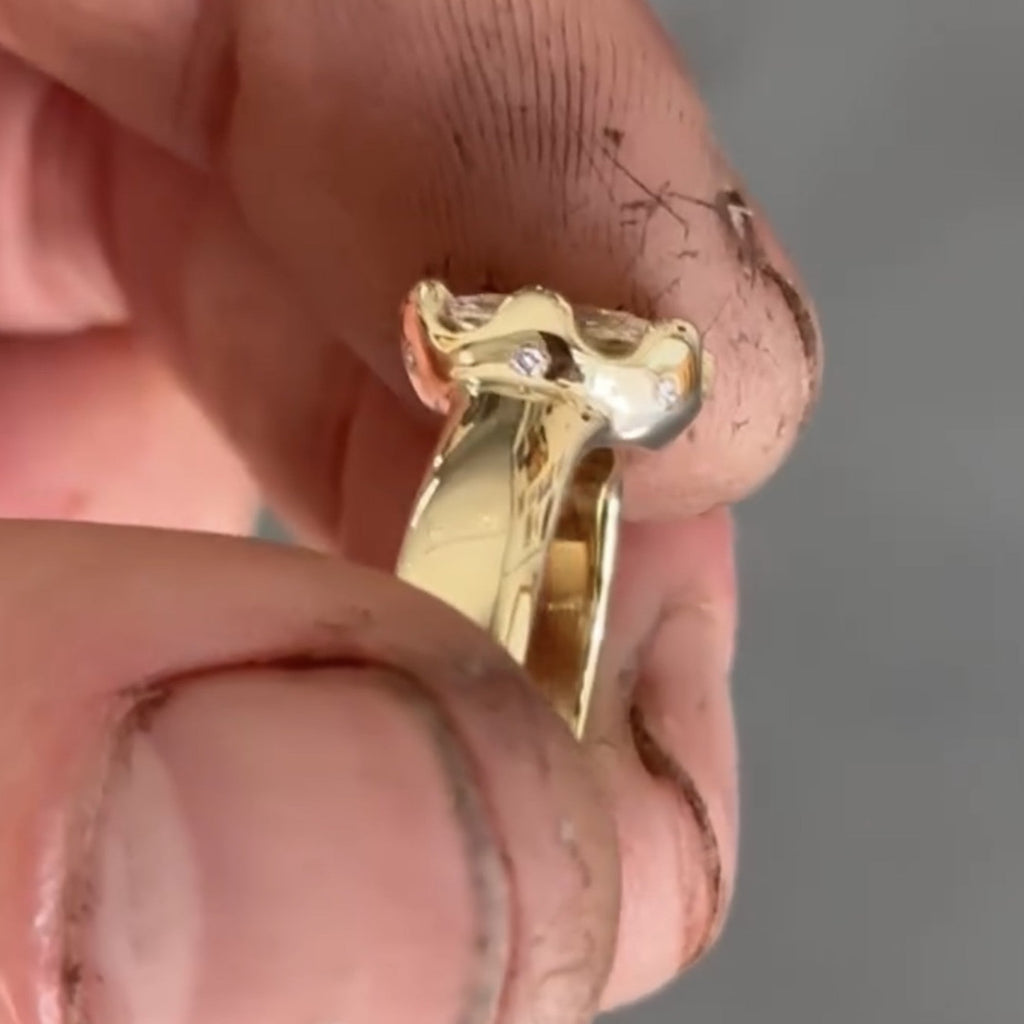 Oval Cut Lab Grown Engagement Ring Solitaire Gold Wedding Ring