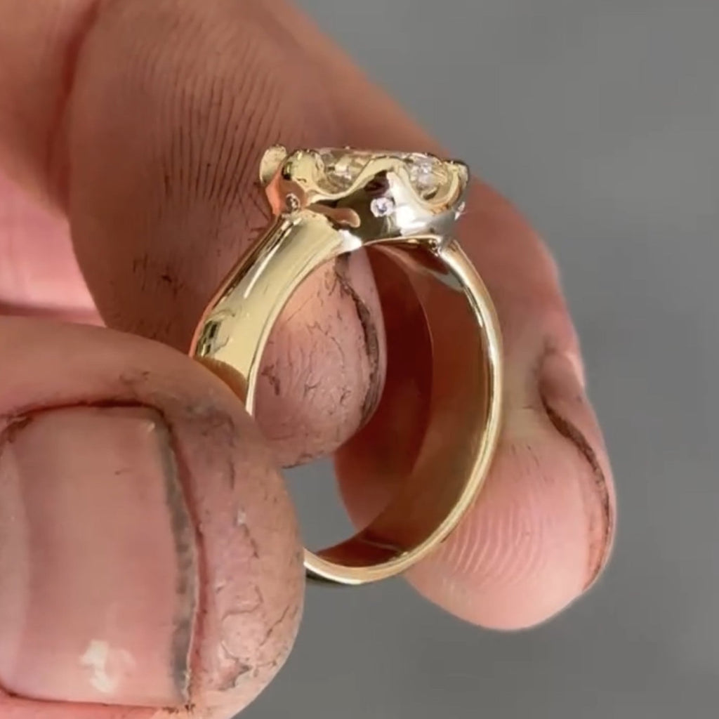Oval Cut Lab Grown Engagement Ring Solitaire Gold Wedding Ring