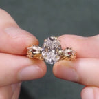 Oval Lab Grown Engagement Ring Snak Vintage Inspired Unique Gold Wedding Ring