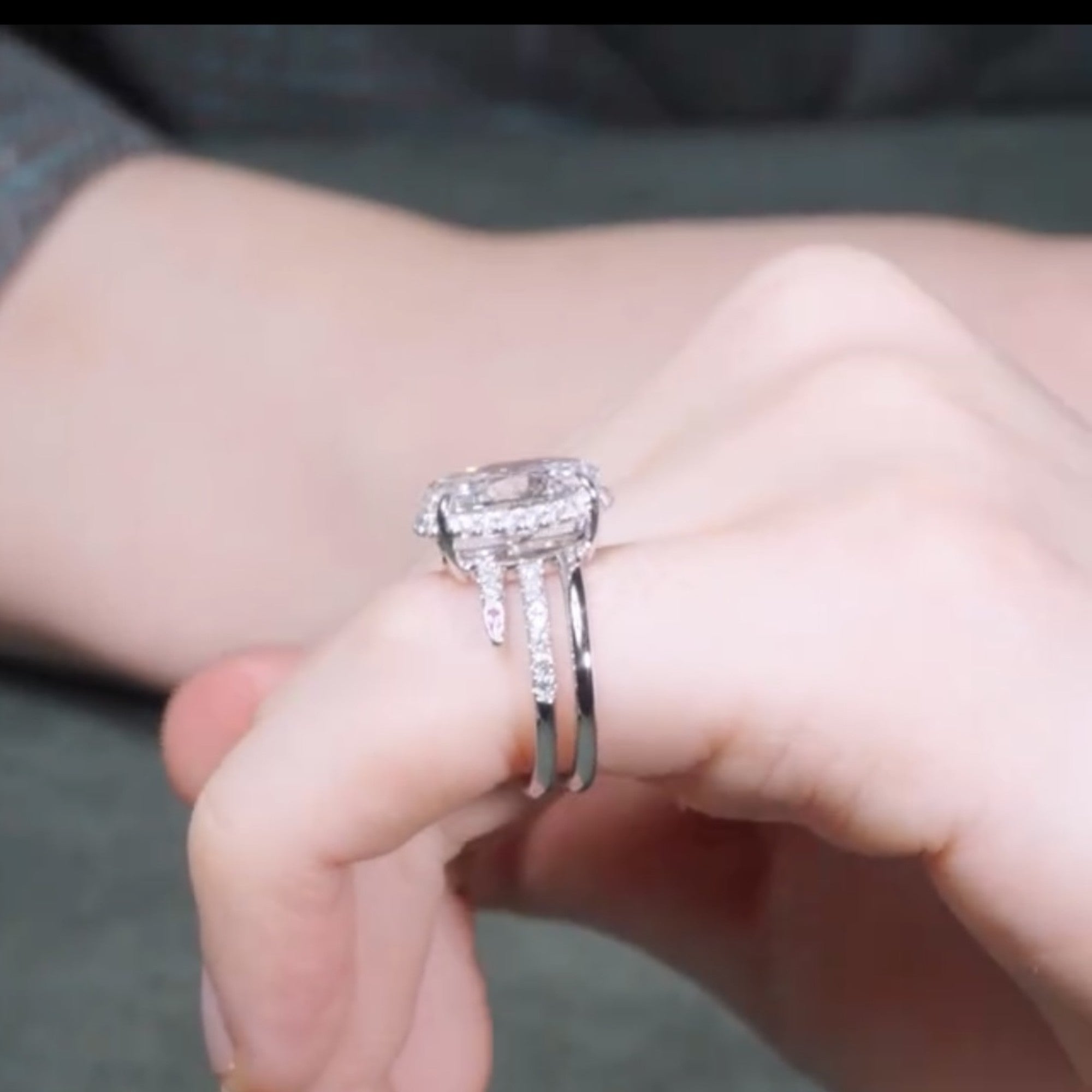 Oval Cut Lab Grown Engagement Ring Unique White Gold Wedding Ring