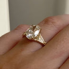 Oval Cut Moissanite Engagement Ring Solid Gold Solitaire Wedding Ring