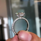 Oval Lab Grown Diamond Ring Hidden Halo Oval Engagement Ring  Wedding Rings For Women Anniversary Ring Handmade Ring