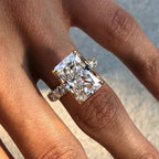 Radiant Cut Moissanite  Diamond Engagement Ring