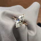 Marquise Cut Lab Grown Engagement Ring Split Shank Ring Solid Rose Gold Solitaire Ring Wedding Rings For Women Anniversary Ring