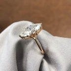 Marquise Cut Lab Grown Engagement Ring Split Shank Ring Solid Rose Gold Solitaire Ring Wedding Rings For Women Anniversary Ring