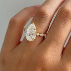 Pear Cut Moissanite Engagement Ring Solid Gold Wedding Ring Teardrop Ring Anniversary Rings For Women Handmade Ring Promise Ring