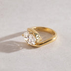 East West Oval Cut Lab Grown Engagement Ring Solid Gold Solitaire Ring Wedding Rings For Women Horizontal Ring Anniversary Ring