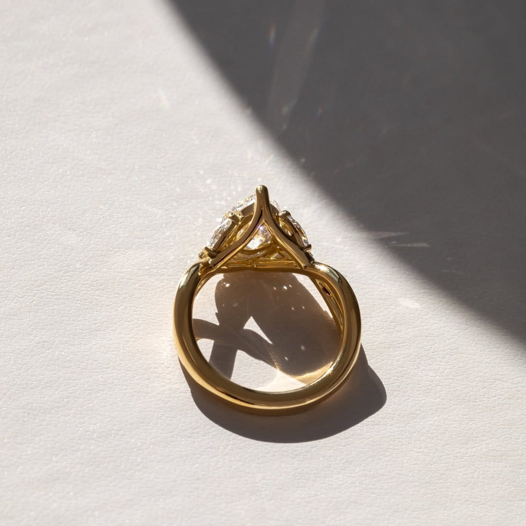 Cluster Pear Cut Engagement Ring Pear Art Deco Lab Grown Ring Solid Gold Wedding Ring Anniversary Rings For Women Teardrop Ring