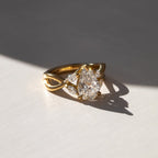 Cluster Pear Cut Engagement Ring Pear Art Deco Lab Grown Ring Solid Gold Wedding Ring Anniversary Rings For Women Teardrop Ring